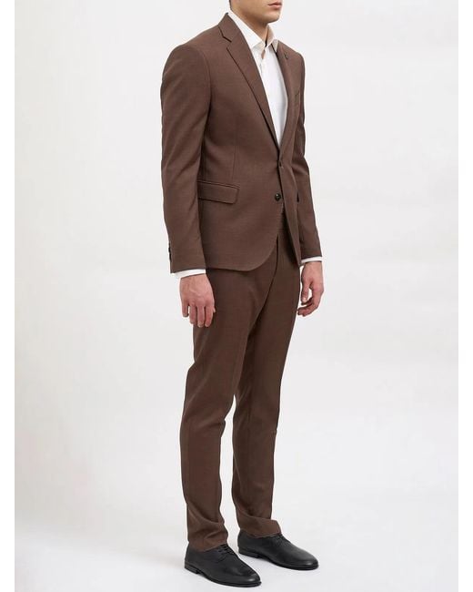 Daniele Alessandrini Brown Single-Breasted Suit for men