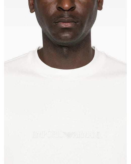 Emporio Armani White Logo Cotton Sweatshirt for men