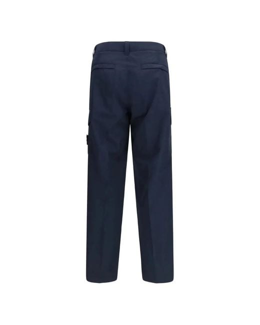 Stone Island Navyblue Cotton Trousers for men