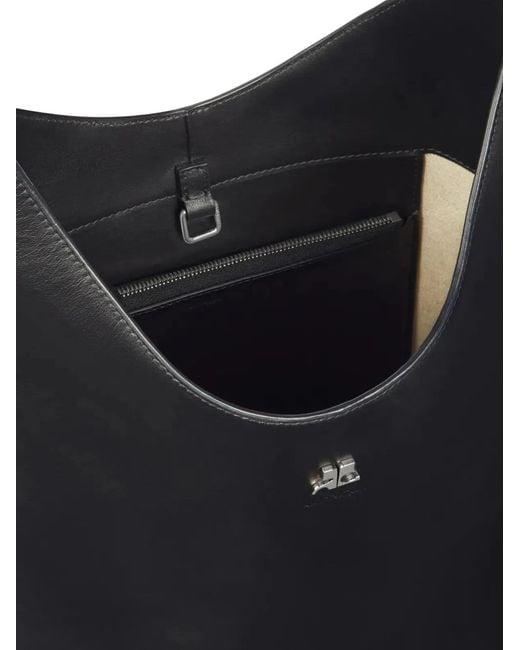 Courreges Black Courregès Large "Melt" Leather Tote Bag
