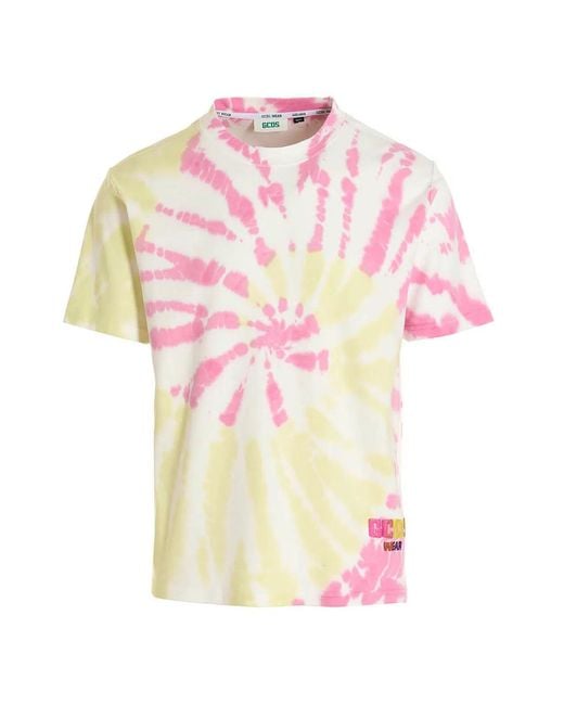 Gcds Pink T-Shirt Tie Dye' for men
