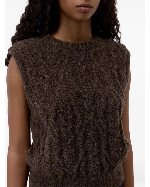 Closed Brown Crew Neck Sleeveless