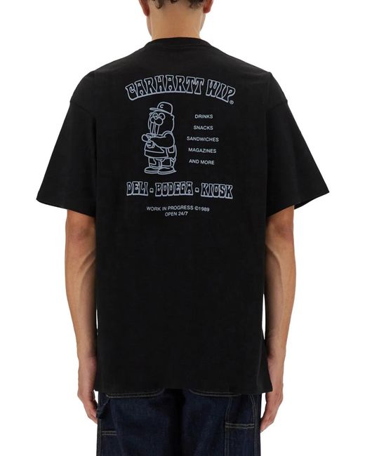 Carhartt Black Logo Cotton T-Shirt for men