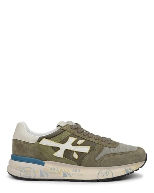 Premiata Green Calf Leather Sneaker for men