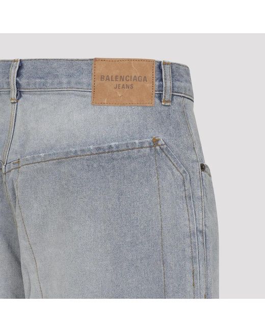 Balenciaga Gray Denim Wide-Leg Jeans for men