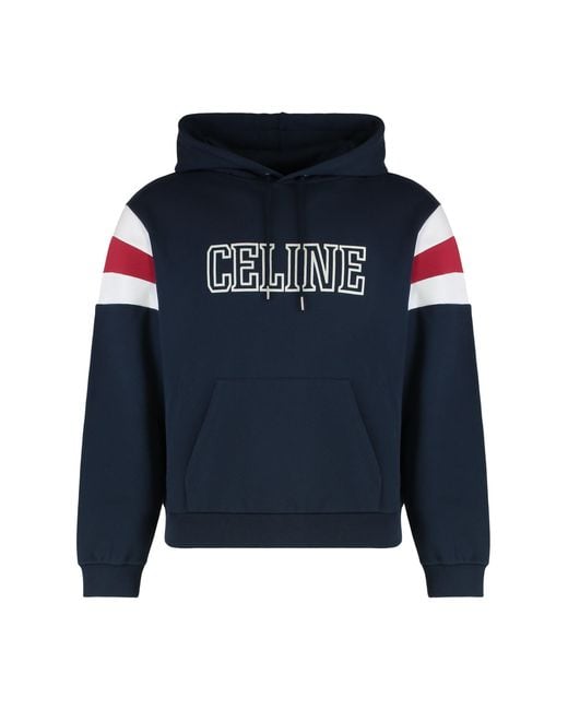 Céline Blue Hoodie With Logo for men