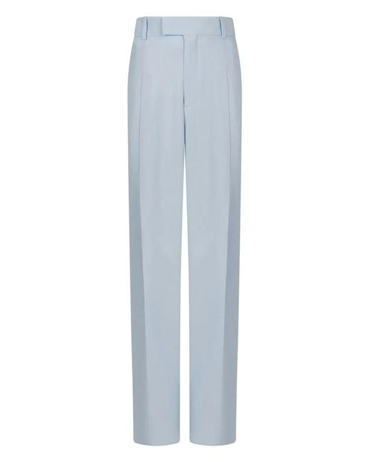 Bottega Veneta Blue Straight-Leg Trousers