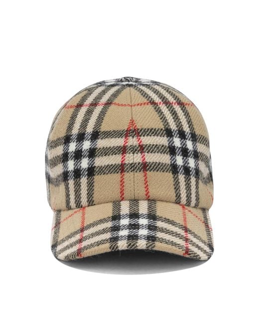 Burberry Gray "Check" Baseball Cap for men