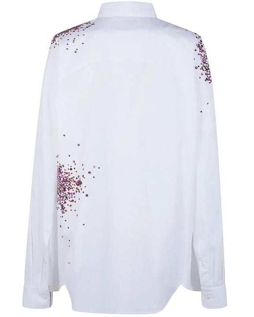 Dries Van Noten White "Casia" Embroidered Shirt