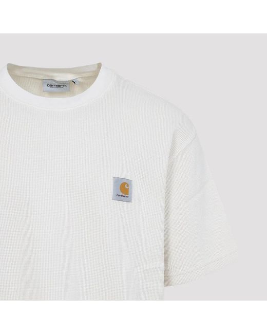 Carhartt White Light Nelson Waffle Cotton T-Shirt for men