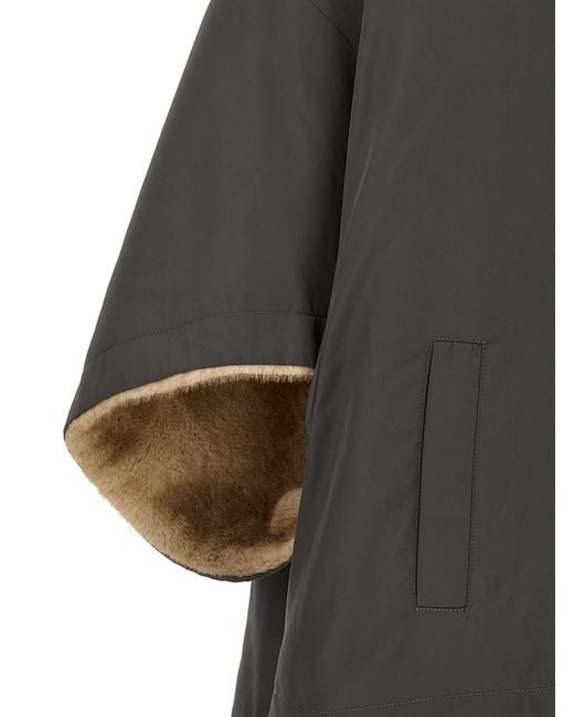 Lou Andrea Gray Reversible Cape With Hood