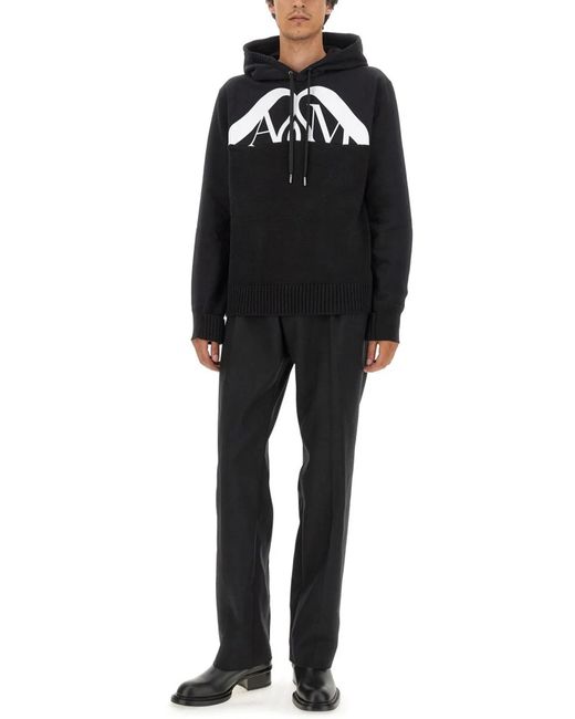 McQueen Black Sweatshirt With Logo for men