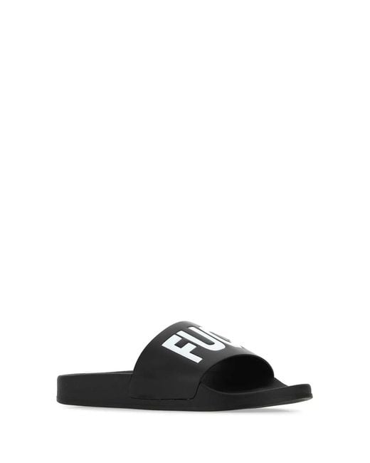 VTMNTS Black Rubber Slippers for men
