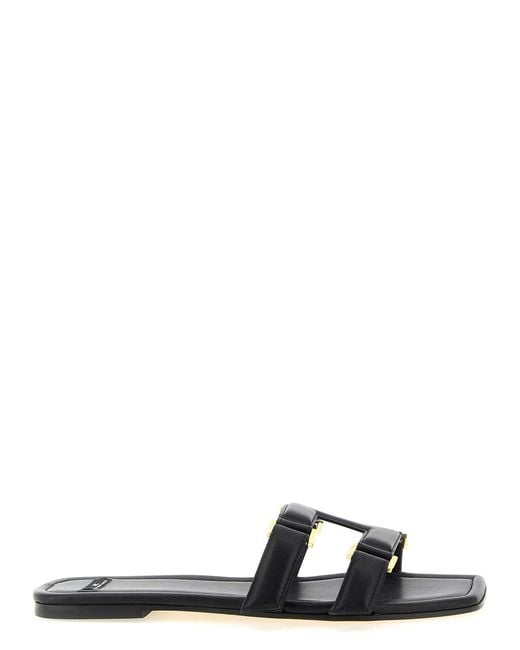 Elisabetta Franchi Black Nappa Leather Sandals
