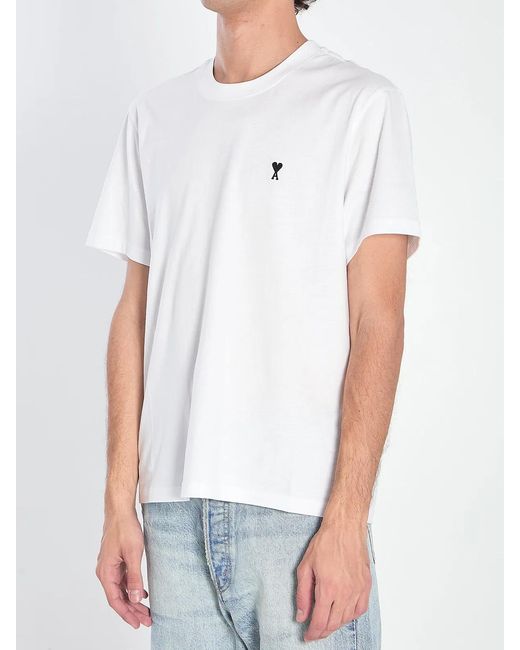 AMI White Ami De Coeur Cotton T-Shirt for men