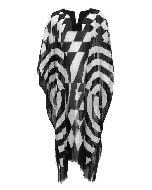 Dries Van Noten Black Caftan With Print
