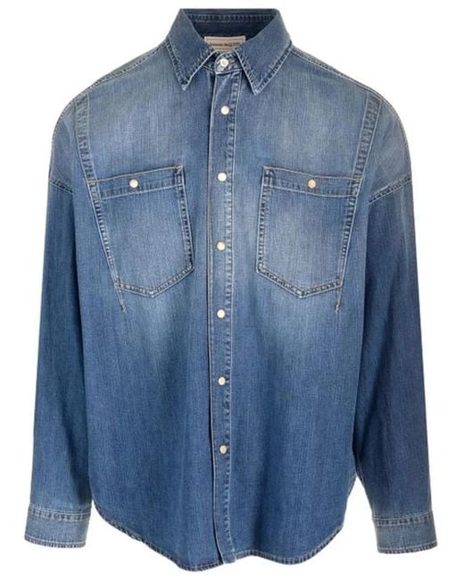 McQueen Blue Denim Shirt for men