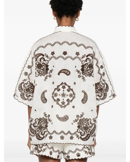 Zimmermann White Ascension Embroidered Shirt