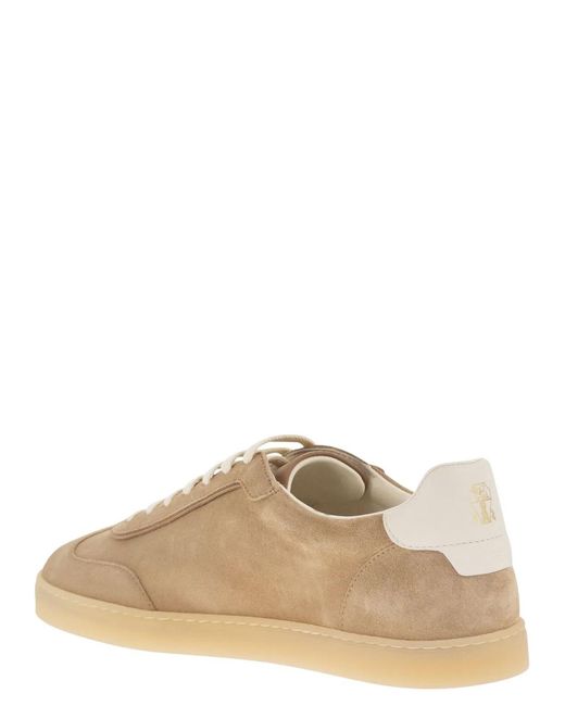 Brunello Cucinelli Brown Suede Trainers for men