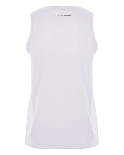 Comme des Garçons White Logo Jersey Tank Top