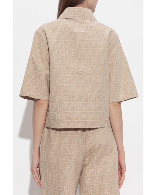Fendi Natural Cotton-Linen Blend Jacket
