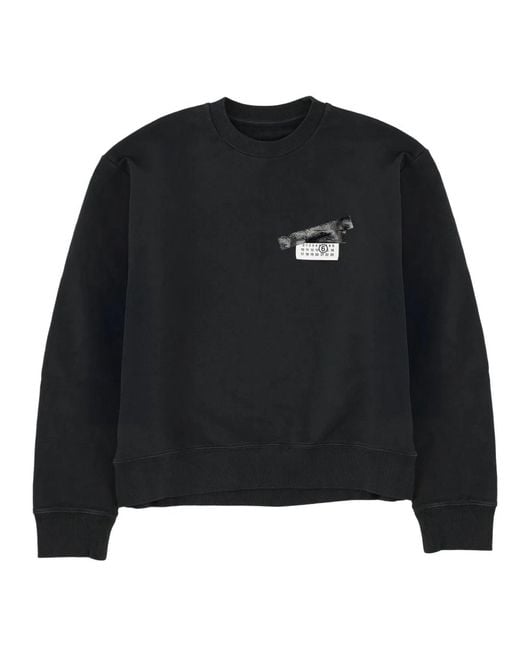 MM6 by Maison Margiela Black Sweatshirt With Logo