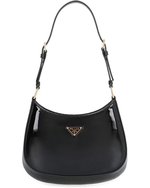 Prada Black Cleo Leather Shoulder Bag
