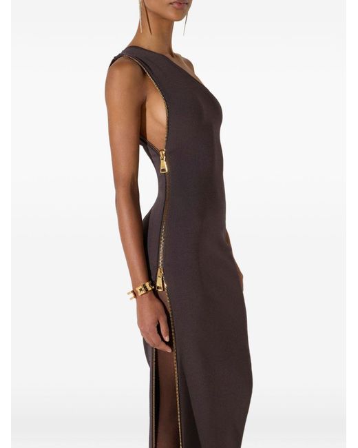 Elisabetta Franchi Purple Chocolate Maxi Dress