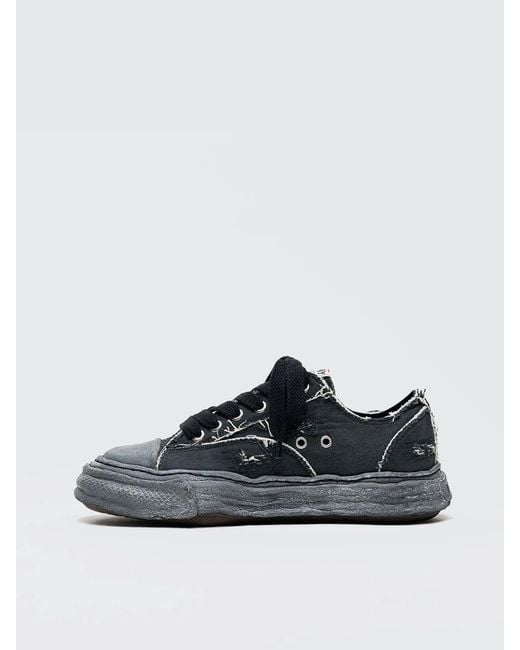 Maison Mihara Yasuhiro Black Sneaker Peterson 23 Ripping & Over Dyeing for men