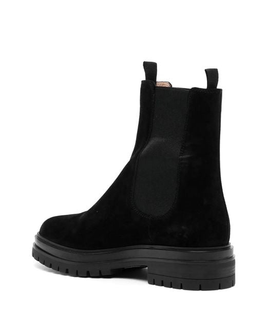 Gianvito Rossi Black Chester Suede Leather Boots