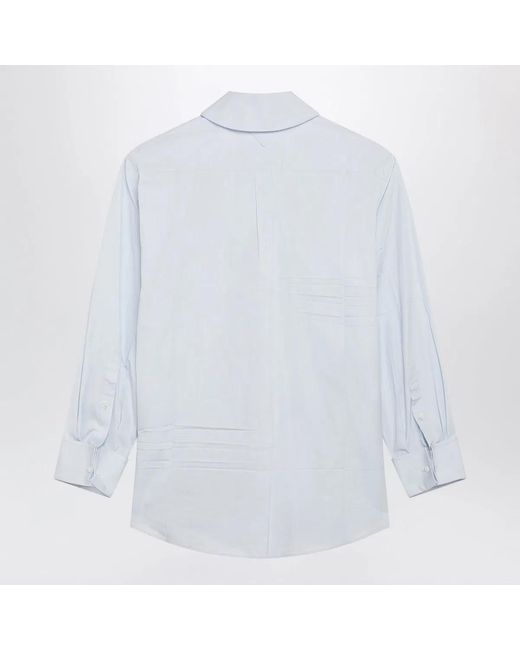 Prada White Cotton Shirt With Scarf