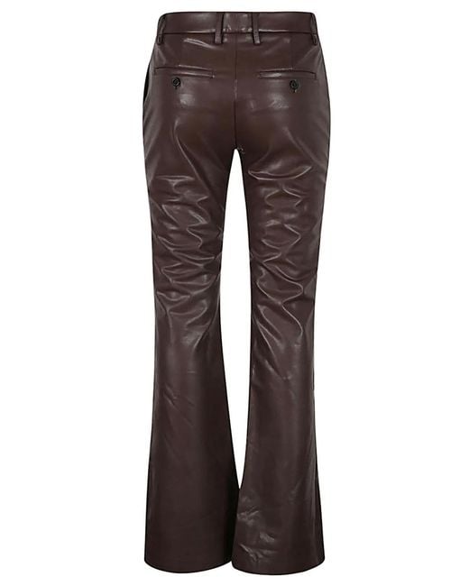 True Royal Gray Faux Leather Flared Trousers