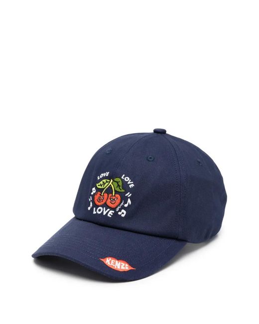 KENZO Blue Embroidered Cap for men