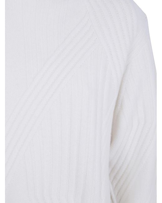 Joseph White "Isabel" Soft Wool Ribs Turtle Neck