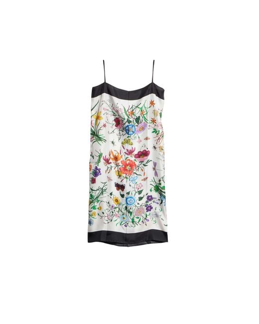 Gucci White Printed Silk Twill Dress