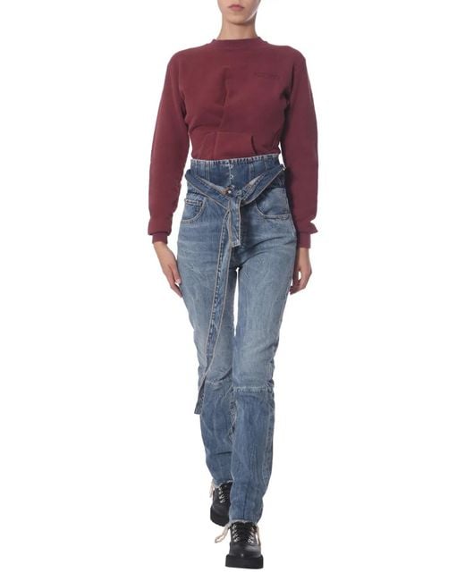 Unravel Project Red Crew Neck Sweatshirt