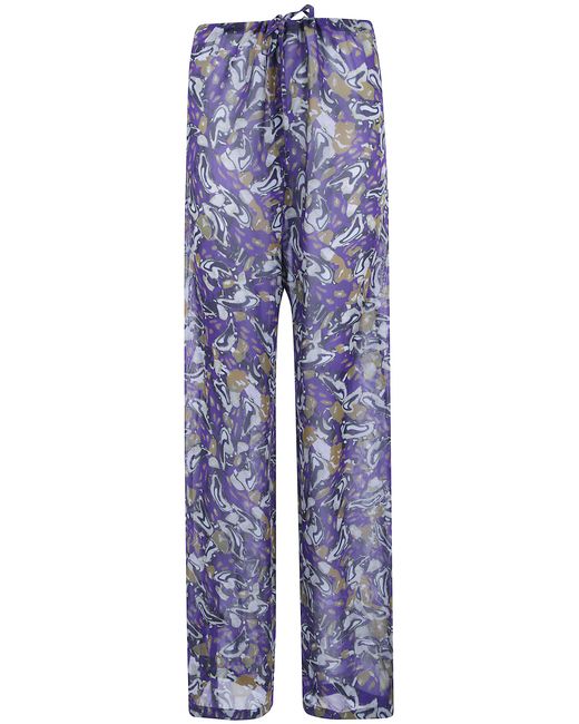 Dries Van Noten Blue "Pachas" Georgette Trousers
