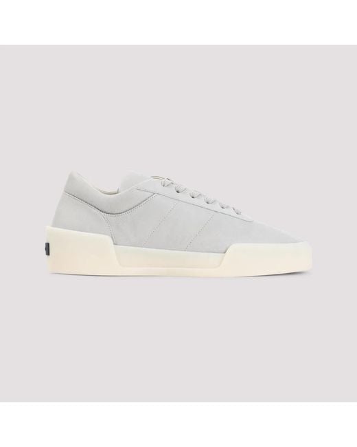 Fear Of God White Light Leather Aerobic Low Sneakers for men