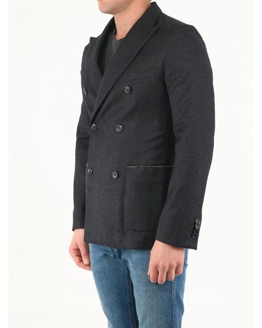 Tonello Black Double-Breasted Jacket for men