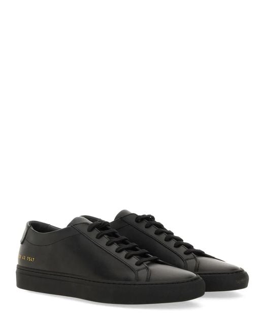 Common Projects Black Leather Achilles Low-Top Sneakers for men