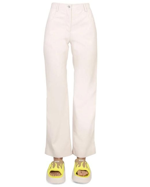 MSGM White High Waist Pants