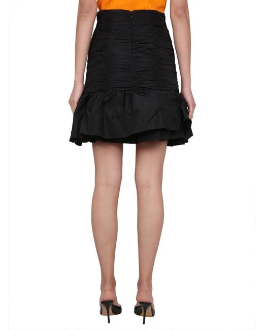 Patou Black Flounced Mini Skirt