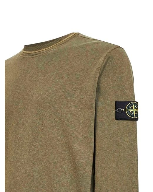 Stone Island Green Crewneck Sweatshirt for men