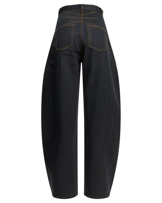 Alaïa Blue Alaia "Round" Wide-Leg Jeans