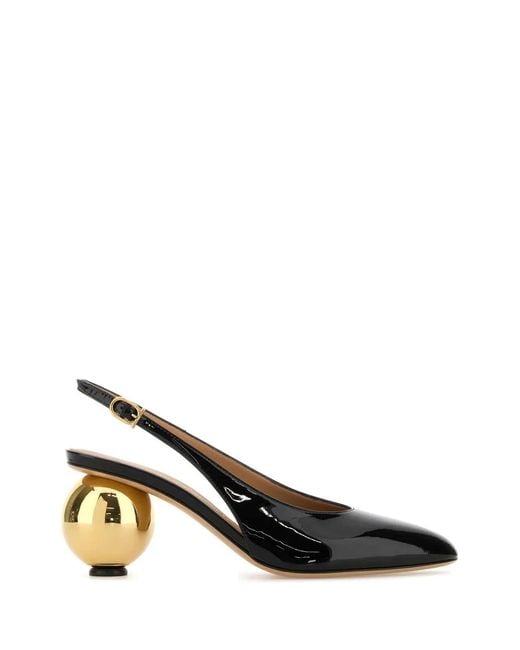 Ferragamo Black Detailed Archive Heel