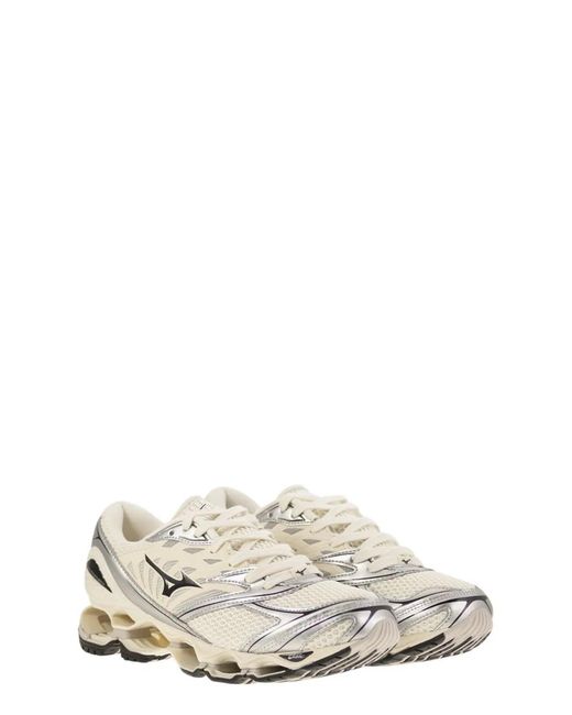 Mizuno White Leather Wave Prophecy Ls Sport Sneakers
