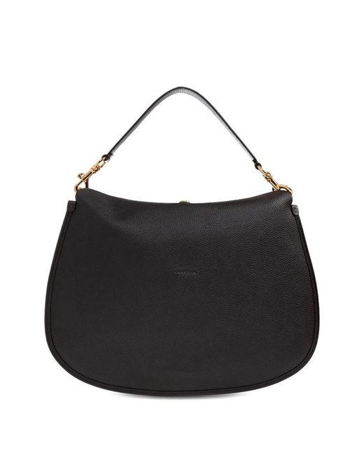 Etro Black Buckle-Fastening Extra-Large Leather Shoulder Bag