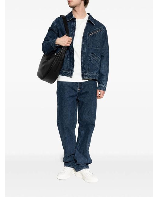KENZO Blue Logo-Embroidered Denim Jacket