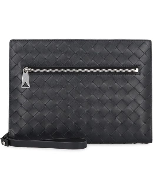 Bottega Veneta Black Intrecciato Vn Document Case for men