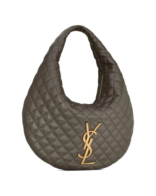 Saint Laurent Gray Mud Nappa Leather Icare Shoulder Bag